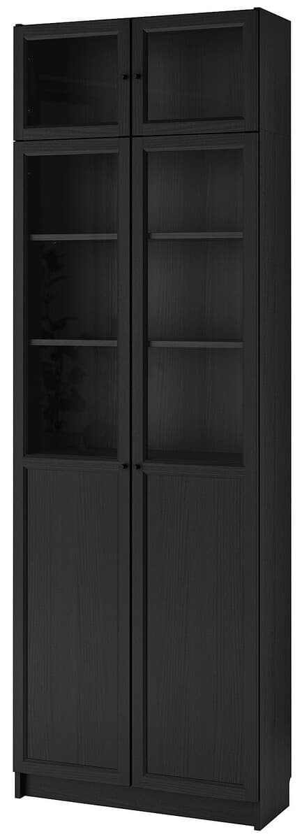 Dulap cu vitrina IKEA Billy black-brown 80x30x237 cm