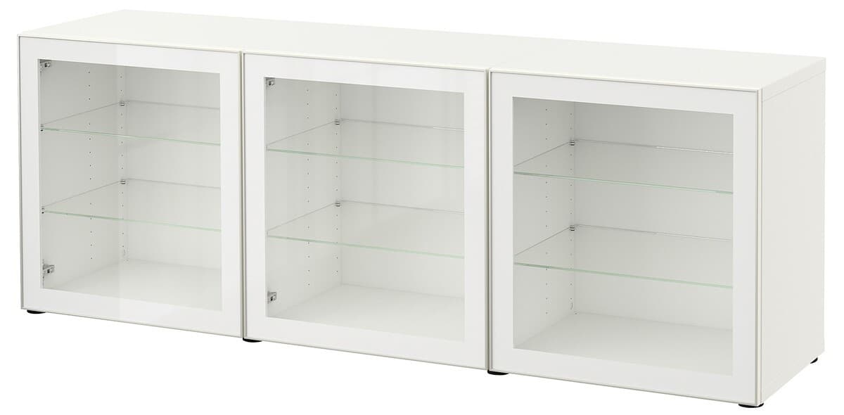 Витрина IKEA Besta white / Glassvik white glass