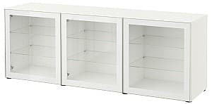 Витрина IKEA Besta white / Glassvik white glass