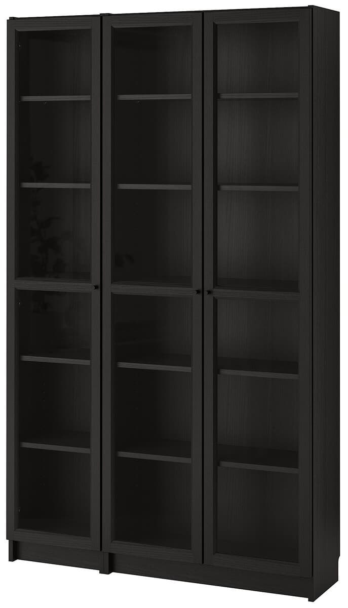 Витрина IKEA Billy /Oxberg black-brown 120x30x202 см