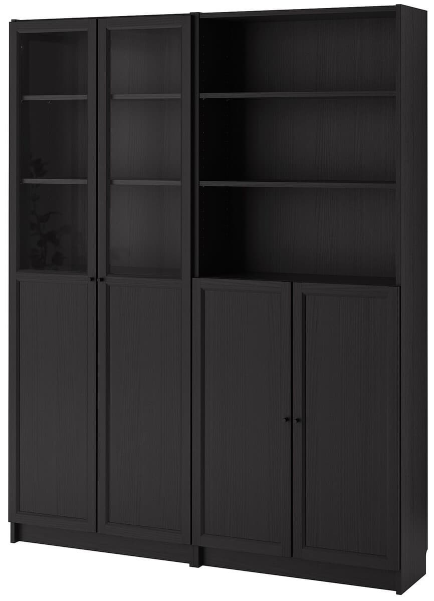 Витрина IKEA Billy / oxberg black-brown 160x30x202 см