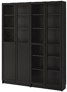 Витрина IKEA Billy  / Oxberg  black-brown glass 160x30x202 см