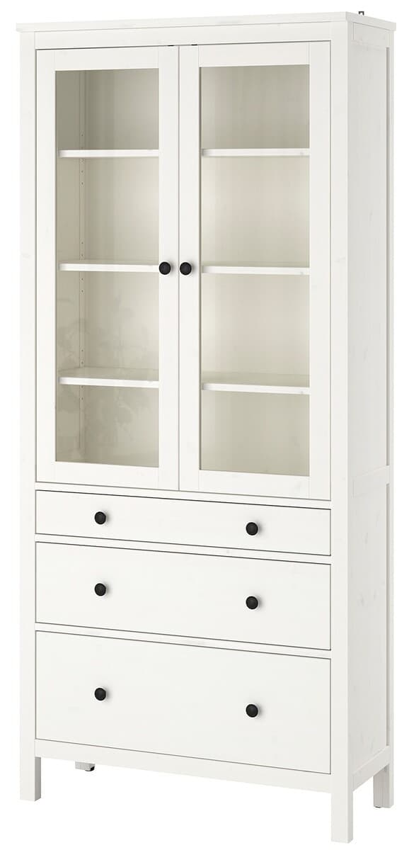 Dulap cu vitrina IKEA Hemnes White 90×197 cm