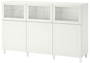 Dulap cu vitrina IKEA Besta White/Smeviken/Kabbarp  white bottle