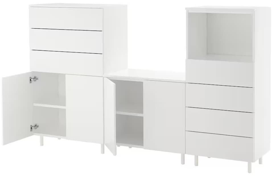 Детский шкаф IKEA Platsa 220x42x133 Белый/Fonnes Белый