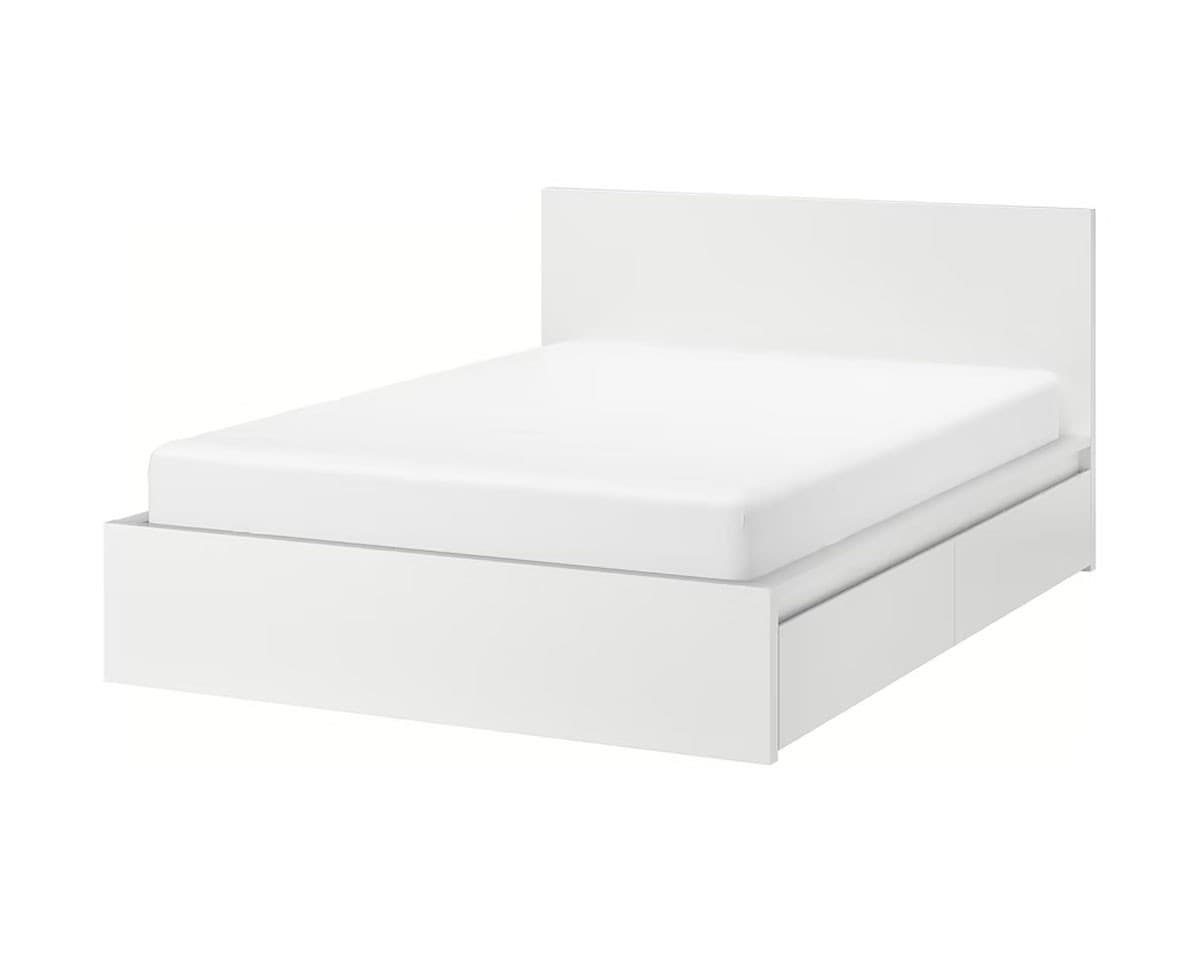 Кровать IKEA Malm White 180x200 см (2 ящика для хранения)