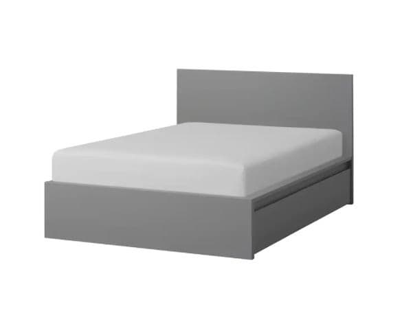 Pat IKEA Malm Gray Luroy 140×200 cm (2 cutii depozitare)