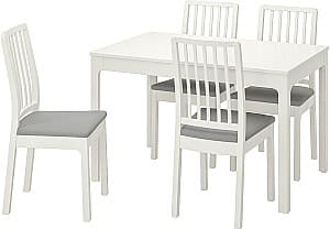 Set de masa cu scaune IKEA Ekedalen / Ekedalen White Orrsta-gray (4 scaune )