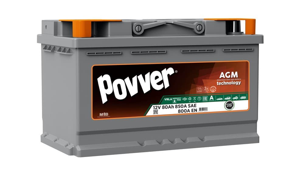 Acumulator auto POVVER 80Ah AGM (Mutlu) S3