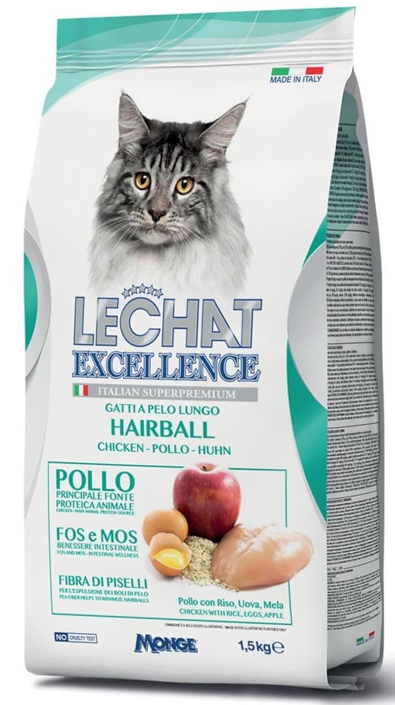 Нrană uscată pentru pisici Monge LECHAT EXCELLENCE HAIRBALL 1.5kg