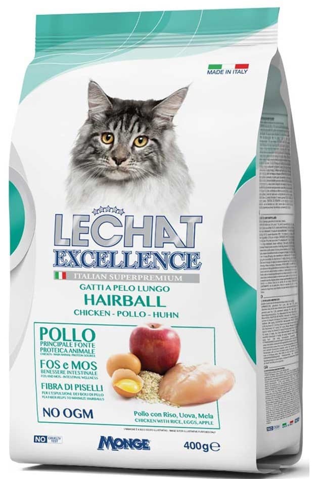 Нrană uscată pentru pisici Monge LECHAT EXCELLENCE HAIRBALL 400gr