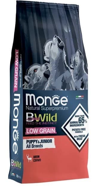 Сухой корм для собак Monge BWILD LOW GRAIN PUPPY Deer 12kg