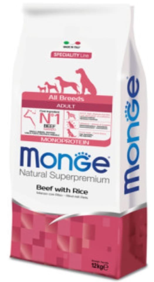 Сухой корм для собак Monge ALL BREED ADULT MONOPROTEIN BEEF/RICE 12kg