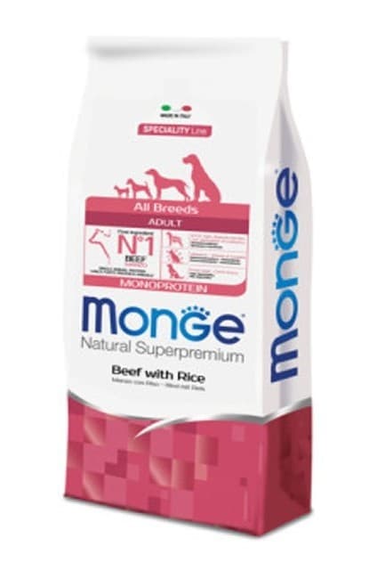 Hrană uscată pentru câini Monge ALL BREED ADULT MONOPROTEIN BEEF/RICE 2.5kg