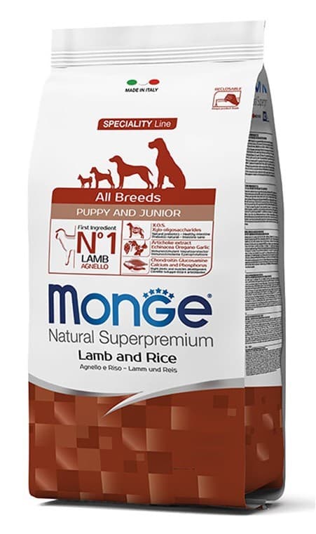 Hrană uscată pentru câini Monge ALL BREED PUPPY Lamb/Rice 12kg