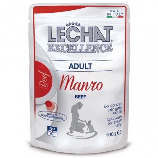 Hrană umedă pentru pisici Monge LECHAT EXCELLENCE POUCH ADULT BEEF 100gr