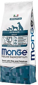 Hrană uscată pentru câini Monge ALL BREED ADULT Trout/Rice/Potatoes 12kg