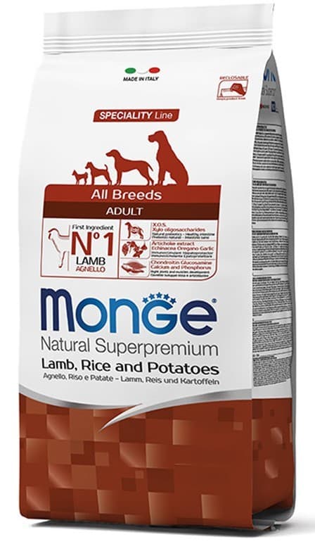 Сухой корм для собак Monge ALL BREED ADULT Lamb/Rice/Potatoes 12kg