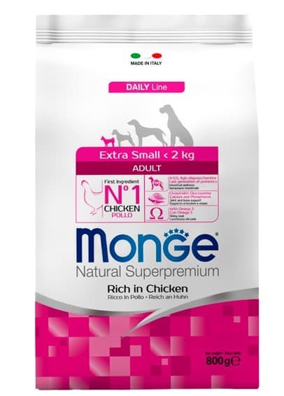 Hrană uscată pentru câini Monge EXTRA SMALL ADULT 800gr