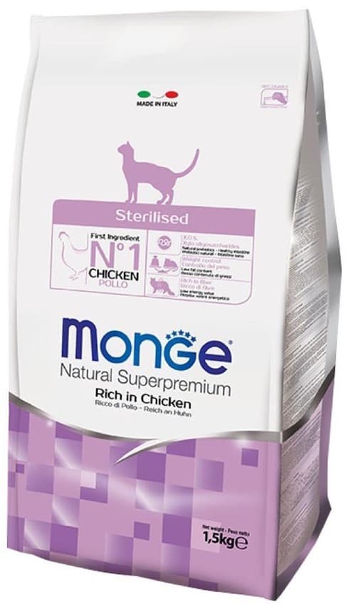 Сухой корм для кошек Monge STERILISED 1.5kg Chicken