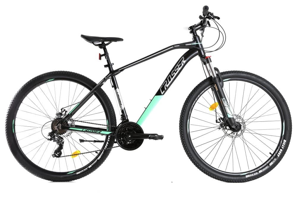 Горный велосипед Crosser JAZZZ 29x19 (Hidr+Shimano 24s) BLACK GREEN