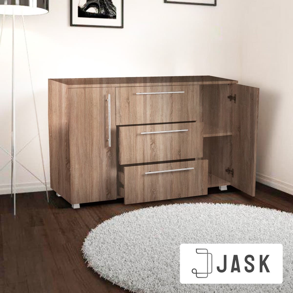 Комод Jask Corina 3Я Дуб Сонома Трюфель