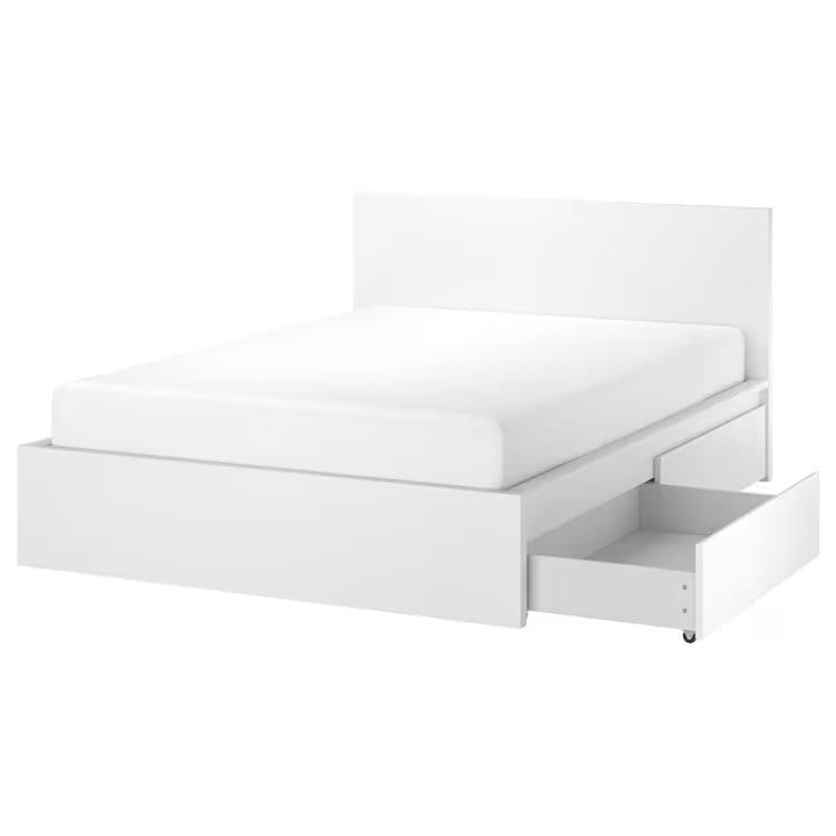 Кровать IKEA Malm 4 ящика 180x200 Белый