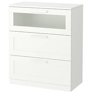 Комод IKEA Brimnes White matt glass 78×95 cm