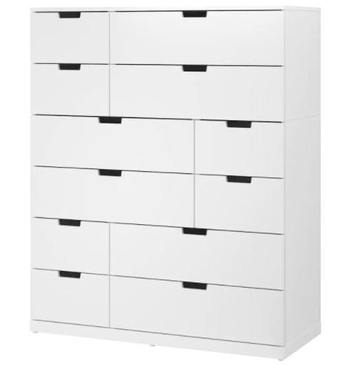 Комод IKEA Nordli White 120×145 см (12 ящиков)