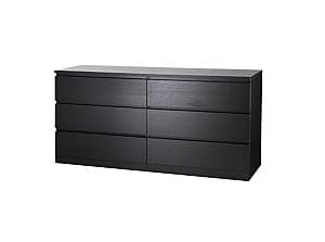 Комод IKEA Malm black-brown 160×78 см (6 ящиков)