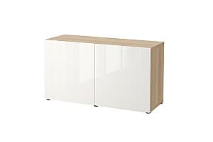 Comoda IKEA Besta antique oak / glossy Selsviken / white 120x42x65 cm