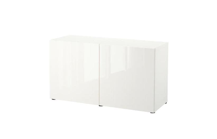 Comoda IKEA Besta white Selsviken glossy / white 120x42x65 cm