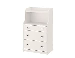 Comoda IKEA Hauga white 70×116 cm ( 3 sertare cu polita)