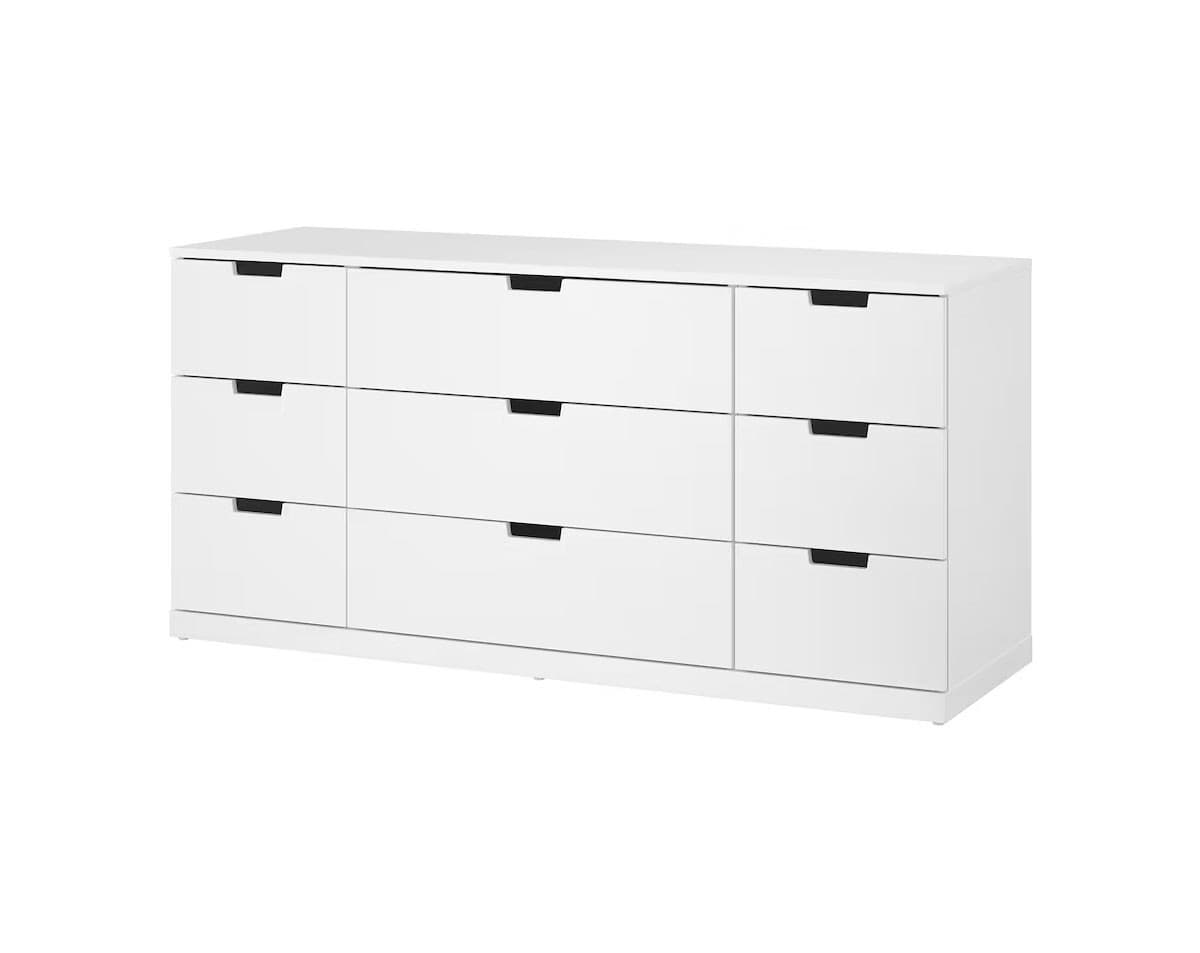 Comoda IKEA Nordli white 160x76 cm (9 sertare)