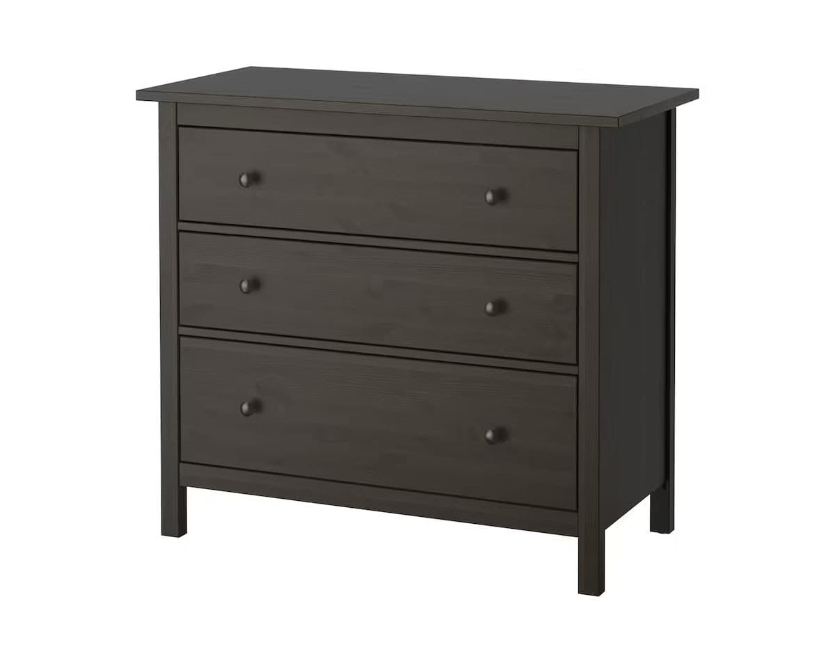 Comoda IKEA Hemnes black-brown 108x96 cm (3 sertare)