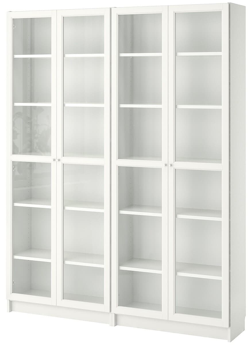 Витрина IKEA Billy / Oxberg white 160x202x28 см