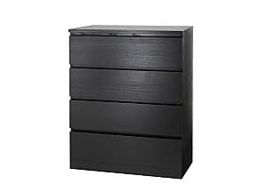 Комод IKEA Malm black-brown 80×100 см (4 ящика)