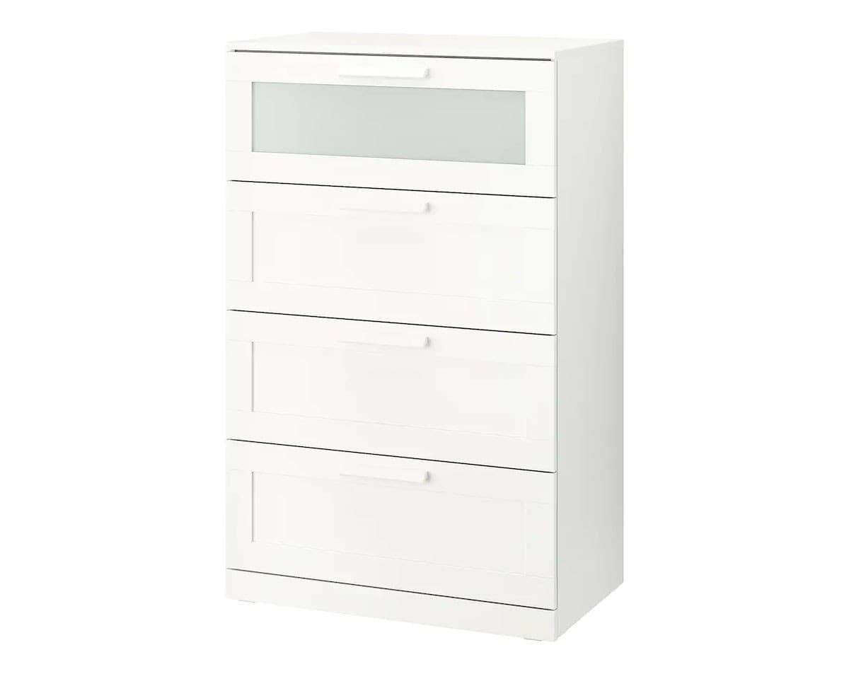 Comoda IKEA Brimnes white/matt glass 78x124 cm