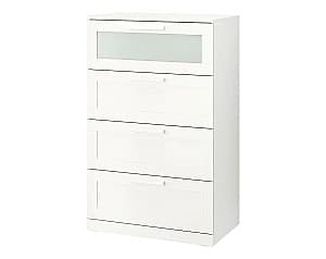 Comoda IKEA Brimnes white/matt glass 78x124 cm