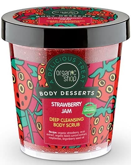 Scrub pentru corp Organic Shop Strawberry Jam Deep Cleansing