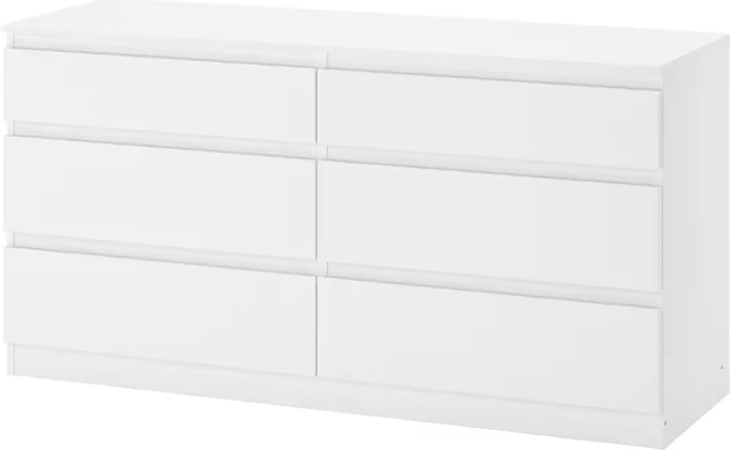 Комод IKEA Куллен 6 ящиков White 140x72 см