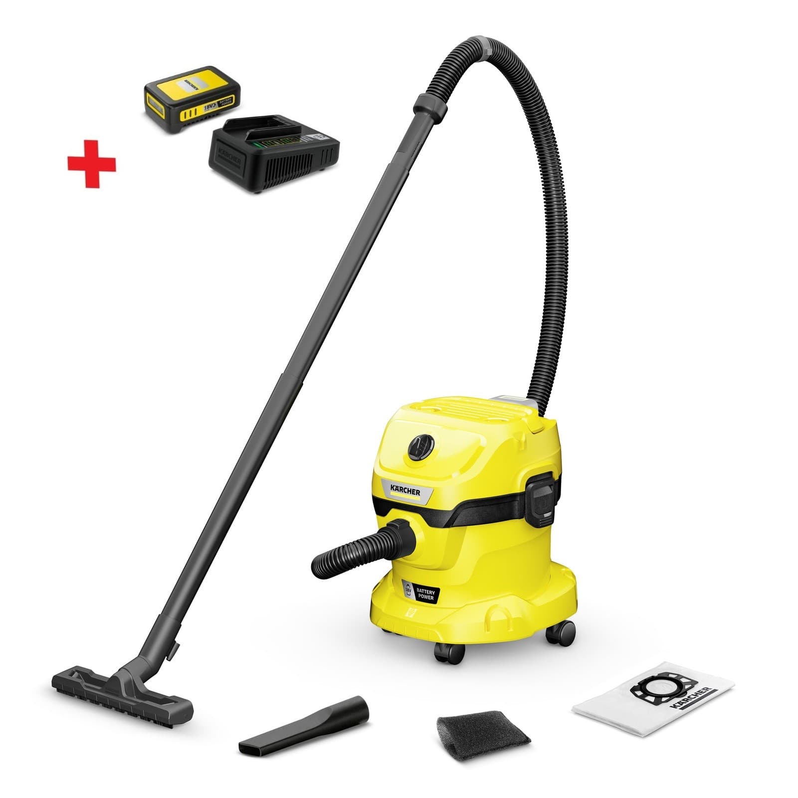 Пылесос KARCHER WD 2-18 V-12/18 Battery  + Kit