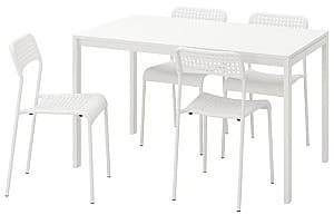 Набор стол и стулья IKEA Melltorp/Adde 125 cm Белый (1+4)