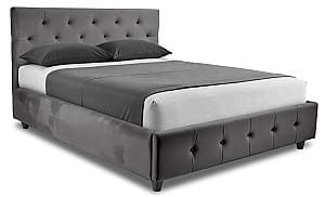 Кровать Alcantara Amelia 140x200 Textile Dark Grey