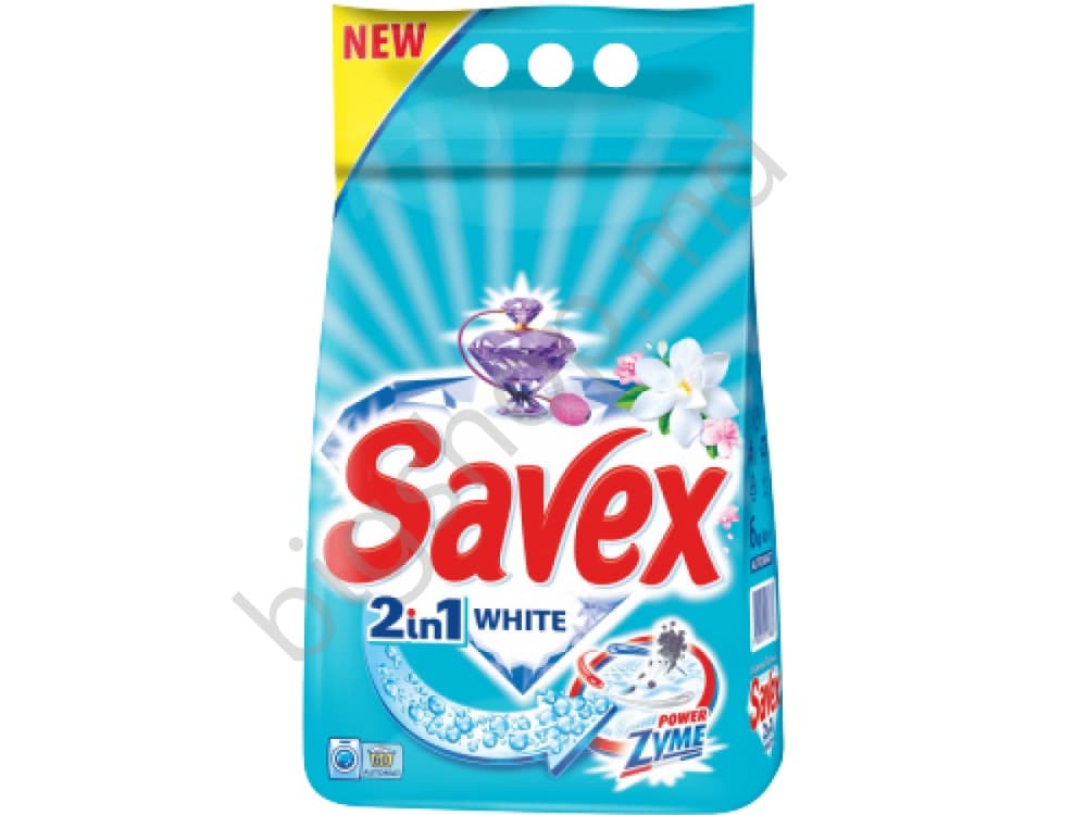 Средство для стирки Savex Powerzyme 2 in 1 White 6 kg