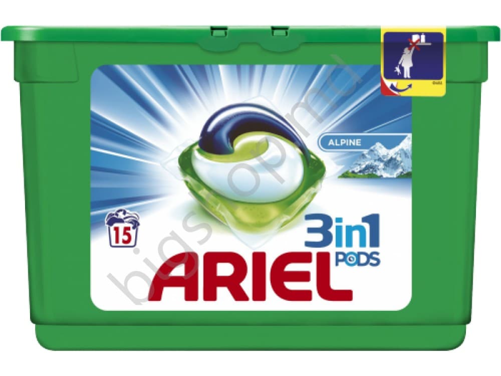 Detergent Ariel 3 in 1 Pods Alpine 15 capsule