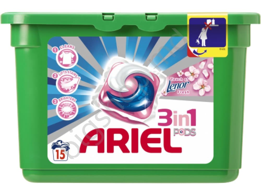 Средство для стирки Ariel 3 in 1 Pods Touch Of Lenor 15 capsule