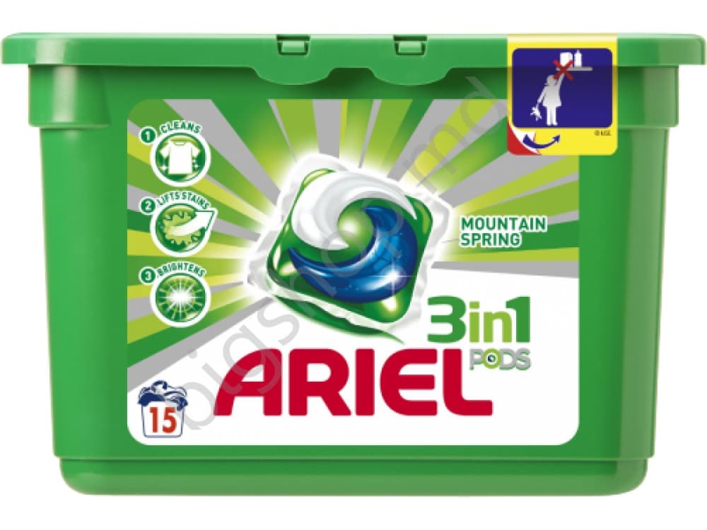 Detergent Ariel 3 in 1 Pods Mountain Spring 15 capsule