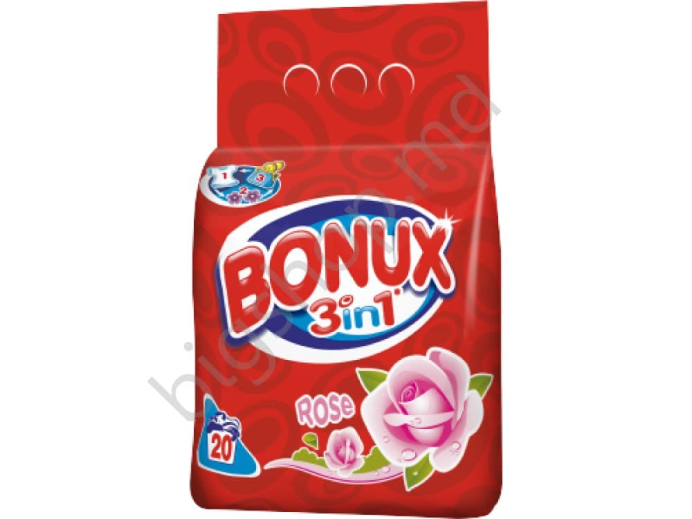 Detergent Bonux  3 in 1 Rose 2 kg