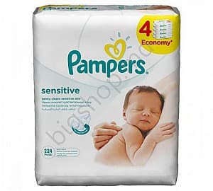 Влажные салфетки Pampers  Şerveţele umede Sensitive (224 buc.)